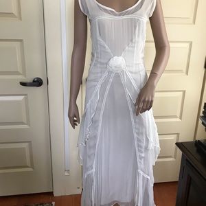 NATAYA Deco Style Slip Dress Cream & Blush Size S